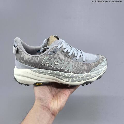 HOKA Speedgoat 6 Grey White Black EU 36-46 Trail Shoe Trail Running Sneakers - Unisex (BS-69379)