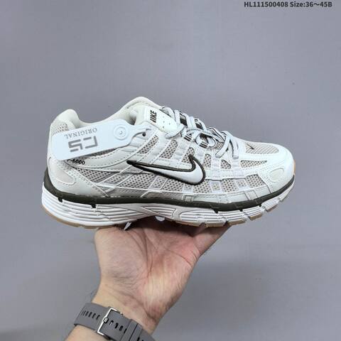 NIKE P-6000 Retro Casual Low-top Urban Commuting Running Shoes Breathable Mesh Fabric With Leather And Synthetic Overlays Vibrant Color Matching Foam Cushioning For Comfort Lifestyle (BS-60883)