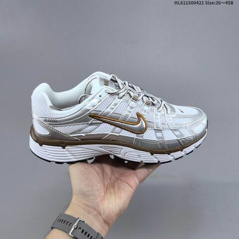 Nike P-6000 White Silver Brown EU 36-45 Running Shoe - Unisex (BS-60616)