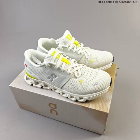 On Cloud X 4 Off White Neon Yellow EU 36-45 Running Shoe Running Sneakers - Unisex (BS-69798)