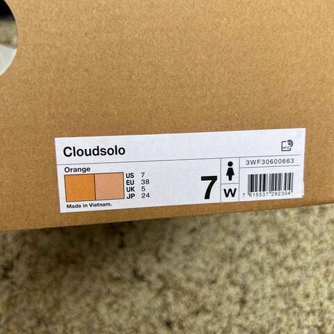 LOEWE x On Cloudsolo 3WF30600663 Orange Peach Silver US 7 EU 38 UK 5 JP 24 Running Shoe Running Sneakers - Women's (BS-86762)