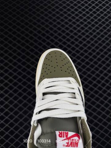 Jordan Air Jordan 1 Low Travis Scott Reverse Olive Sail Olive Black Red Cream EU 36-45 Sneaker - Unisex (BS-80477)