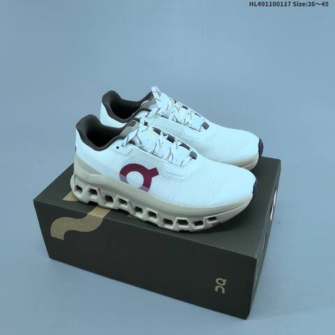 On Cloudmonster Void White Beige Maroon Dark Brown EU 36-45 Running Shoe Running Sneakers - Unisex (BS-69708)