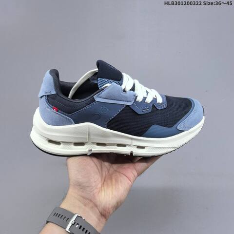 On Cloud Tec Gray White Navy Blue EU 36-45 Running Shoe Running Sneakers - Unisex (BS-69666)
