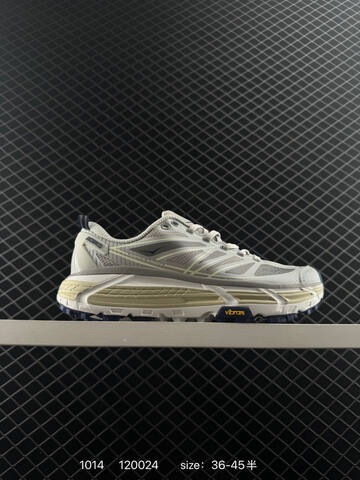 HOKA ONE ONE Mafate Speed 2 Light Grey Beige Navy White EU 36-45 Trail Shoe Trail Running Sneakers - Unisex (BS-86425)