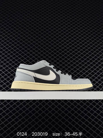 Jordan Air Jordan 1 Low Grey Black Cream White EU 36-45 Sneaker - Unisex (BS-79780)