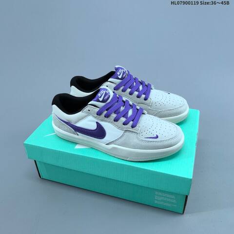 Nike SB Force 58 Light Grey White Purple Black EU 36-45 Skate Shoe - Unisex (BS-61900)