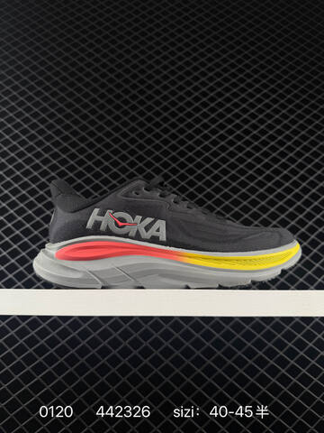 HOKA ONE ONE Clifton 10 Black Grey Red Yellow EU 40-45 Running Shoe Running Sneakers - Men's (BS-86312)