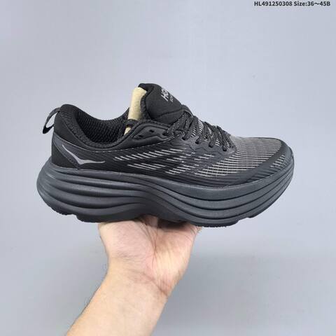 HOKA ONE ONE Bondi 8 TS CAGED TPU Black Grey EU 36-45 Running Shoe Running Sneakers - Unisex (BS-69384)