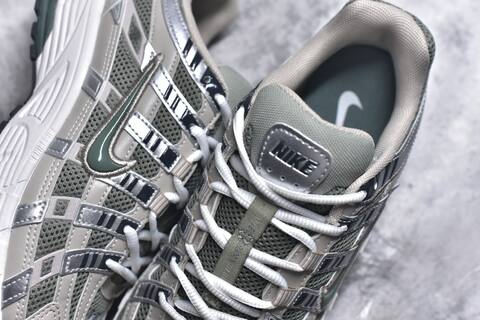Nike P-6000 Olive Green Beige Silver White Running Shoe (BS-59664)