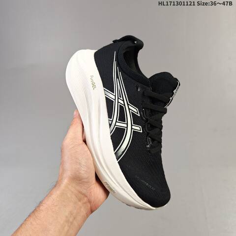 Asics Gel Nimbus 27 Black White And Light Gray EU 36-47 Running Shoe Running Sneakers - Unisex (BS-69254)