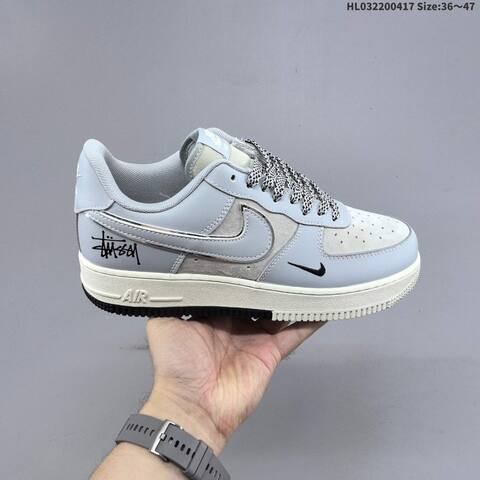 Nike Air Force 1 07 LV8 Light Grey Off White Black Silver EU 36-47 Sneaker - Unisex (BS-60688)