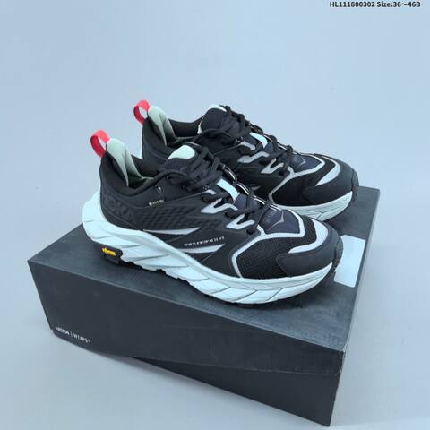 HOKA Wtaps x Anacapa Low GTX Black White Light Grey Red EU 36-46 Trail Shoe Trail Running Sneakers - Unisex (BS-69390)