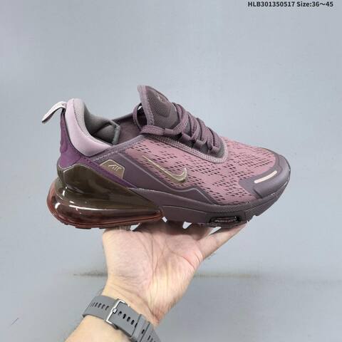 Nike Air Max 270 Flyknit Purple Grey Black Rose Gold EU 36-45 Running Shoe - Unisex (BS-60311)