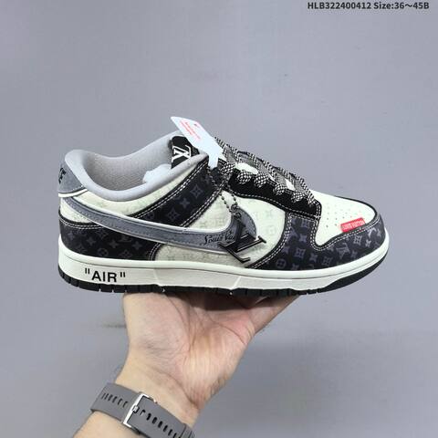 Nike SB Dunk Low Off White Black Grey EU 36-45 Skate Shoe - Unisex (BS-60789)