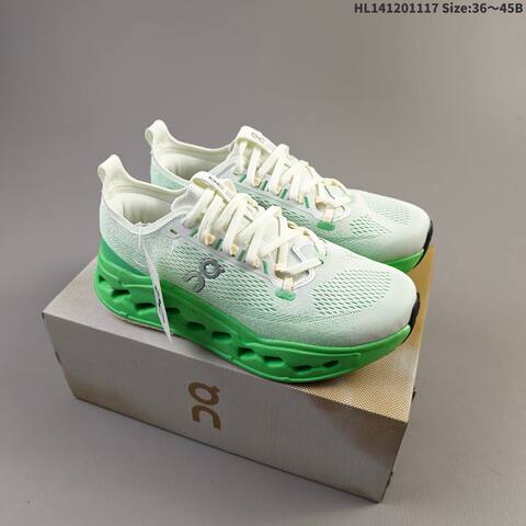 On Cloudsurfer Max White Bright Green 36-45 Running Shoe Running Sneakers - Unisex (BS-69808)