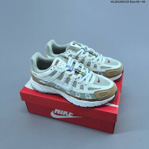 Nike P-6000 Light Grey White Tan Red EU 36-45 Running Shoe - Unisex (BS-61674)