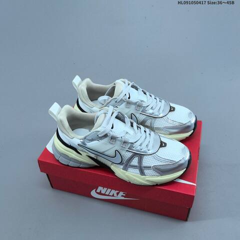 Nike V2K Run White Silver Cream Black EU 36-45 Running Shoe - Unisex (BS-60668)