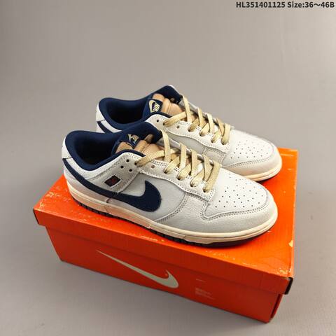 Nike SB Dunk Low IH6766-001 Off White Navy Gold Cream EU 36-46 Skate Shoe - Unisex (BS-63081)