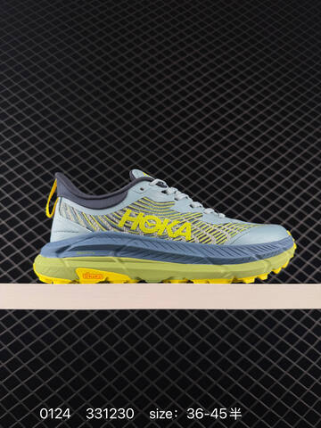 HOKA ONE ONE Mafate Speed 4 Light Blue Dark Blue Lime Yellow EU 36-45 Trail Shoe Trail Running Sneakers - Unisex (BS-86309)