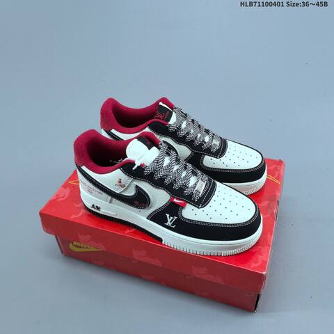Nike Air Force 1 07 LV8 White Black Red Yellow EU 36-45 Sneaker - Unisex (BS-60987)