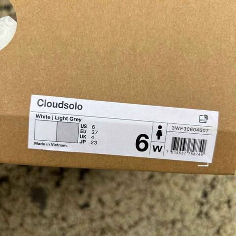 LOEWE x On Cloudsolo 3WF30604607 White Light Grey US 6 EU 37 UK 4 JP 23 Running Shoe Running Sneakers - Women's (BS-86769)