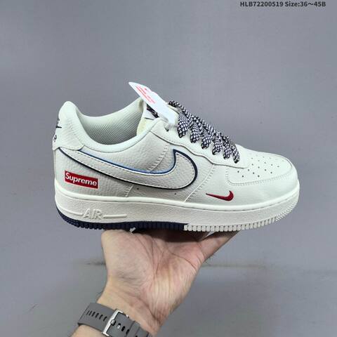 Nike Air Force 1 07 Low Supreme Off White Navy Blue Red EU 36-45 Sneaker - Unisex (BS-60254)