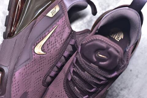 Nike Air Max 270 Premium IO9884-501 Plum Dark Purple Metallic Gold Running Shoe (BS-59815)