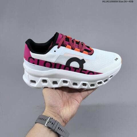 On Cloudmonster Void White Magenta Orange Black EU 36-45 Running Shoe Running Sneakers - Unisex (BS-69492)
