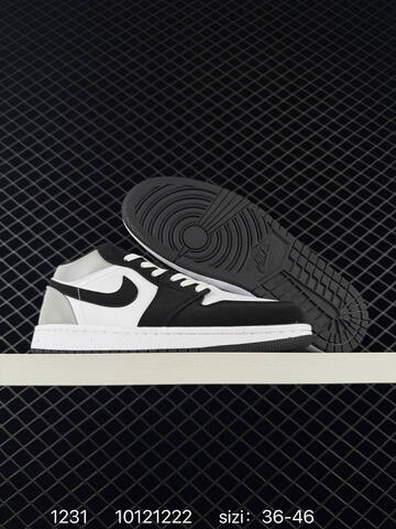 Jordan Air Jordan 1 Low Black White Grey Red EU 36-46 Sneaker - Unisex (BS-79923)
