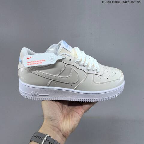Nike Air Force 1 07 Low Light Beige White Light Blue EU 36-45 Sneaker - Unisex (BS-60645)