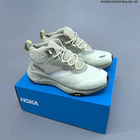 HOKA ONE ONE Transport Hike GTX Light Grey Off White Pale Yellow Black EU 40-45 Trail Shoe Trail Running Sneakers - Men's (BS-69412)