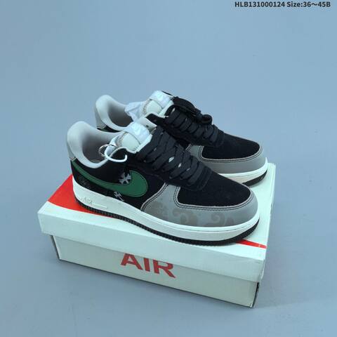 Nike Air Force 1 07 LV8 Black Grey Green White EU 36-45 Sneaker - Unisex (BS-61783)