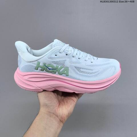 HOKA ONE ONE Clifton 10 Light Blue Pink Green EU 36-40 Running Shoe Running Sneakers - Unisex (BS-69382)