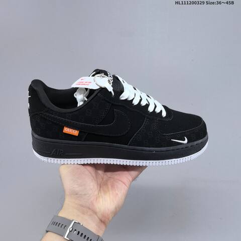 Nike Air Force 1 07 Black White Orange EU 36-45 Sneaker - Unisex (BS-61043)