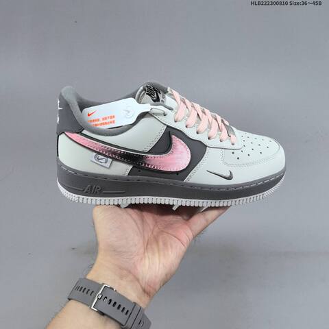 Nike Air Force 1 07 Light Grey Dark Grey Pink Black EU 36-45 Sneaker - Unisex (BS-59889)