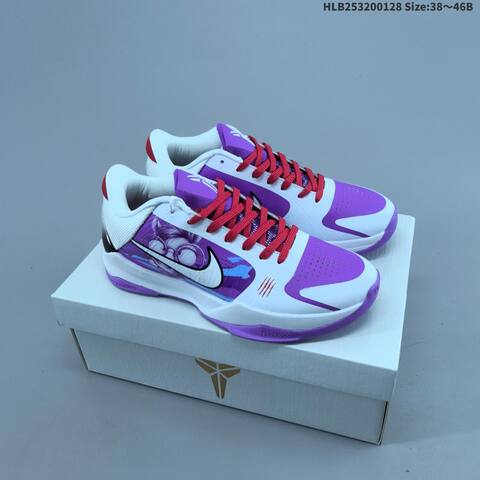 Nike Zoom Kobe V White Purple Red Blue Black EU 38-46 Basketball Shoe - Unisex (BS-61701)