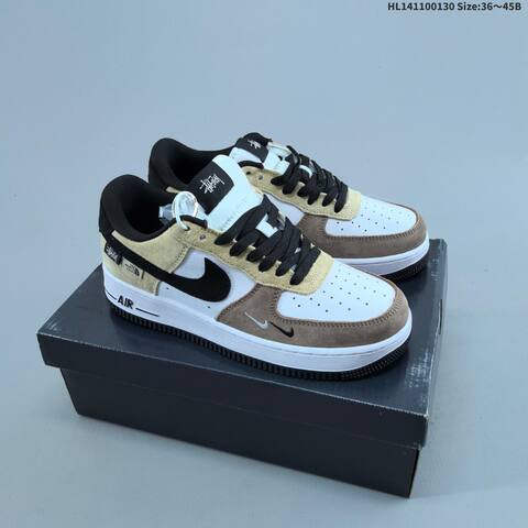 Nike Air Force 1 07 Low White Beige Brown Black Red EU 36-45 Sneaker - Unisex (BS-61650)