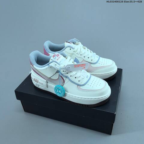 Nike WMNS Air Force 1 Shadow Sail Light Blue Pink Dark Brown EU 35 5-42 Sneaker - Unisex (BS-61659)