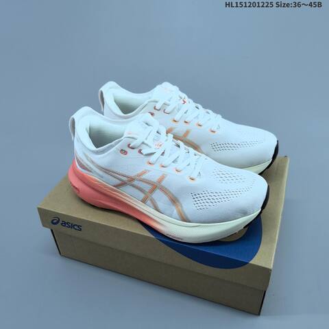 ASICS GEL-KAYANO 31 PLATINUM White Coral Neon Lime Mint EU 36-45 Running Shoe Running Sneakers - Unisex (BS-69127)