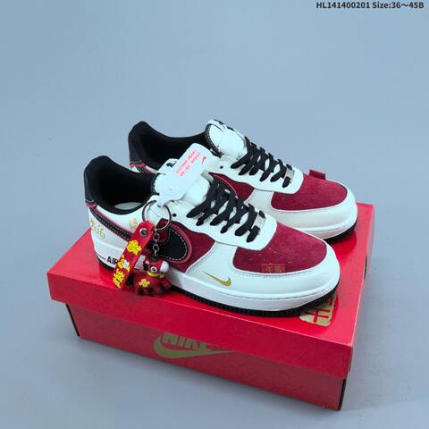Nike Air Force 1 Low White Red Black Gold EU 36-45 Sneaker - Unisex (BS-61597)