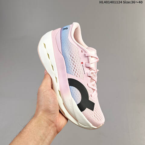 On Cloudboom Max Pink White Yellow Black EU 36-40 Running Shoe Running Sneakers - Unisex (BS-69776)