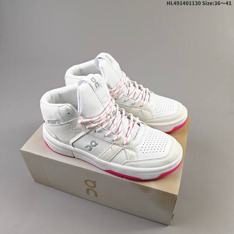 On THE ROGER Clubhouse Mid White Beige Pink EU 36-45 Sneaker Casual Sneakers - Unisex (BS-69759)