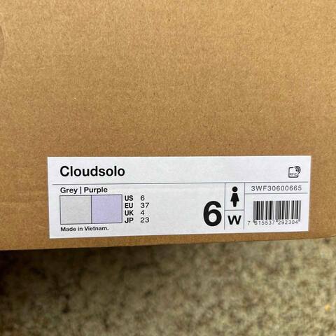 On Cloudsolo 3WF30600665 Grey Purple Cream US 6 EU 37 UK 4 JP 23 Running Shoe Running Sneakers - Women's (BS-86764)