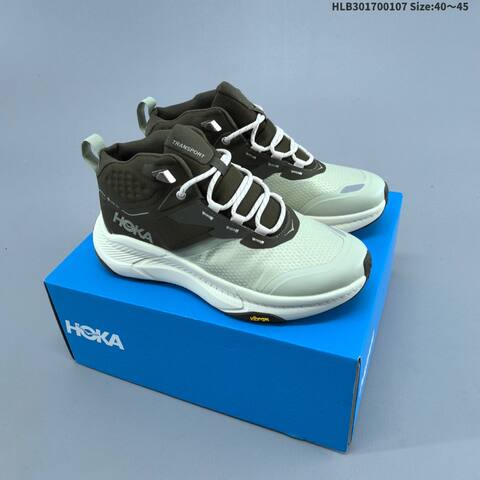 HOKA ONE ONE Transport Hike GTX Light Green Dark Green White Black EU 40-45 Trail Shoe Trail Running Sneakers - Men's (BS-69410)