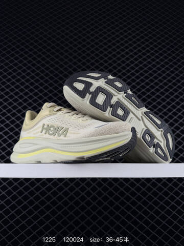 HOKA Bondi 9 Beige Pale Yellow Black Light Gray EU 36-45 Running Shoe Running Sneakers - Unisex (BS-86343)