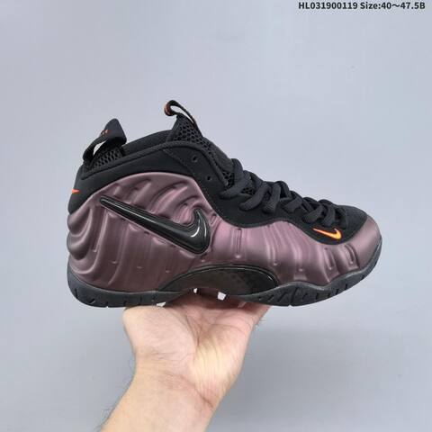 Nike Air Foamposite Pro Metallic Purple Black Orange EU 40-47 5 Basketball Shoe - Men's (BS-61887)
