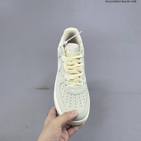 Nike Air Force 1 07 Low Light Beige Cream White EU 36-42 Sneaker - Unisex (BS-60592)