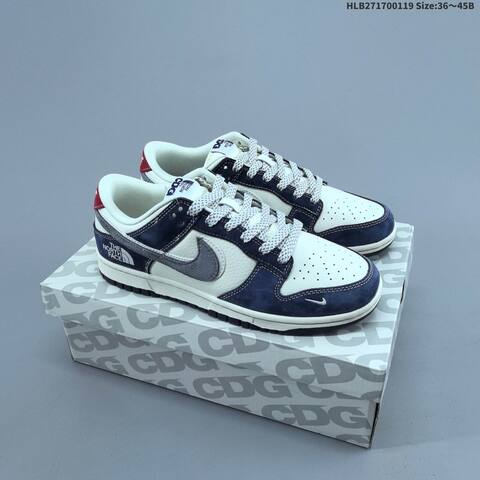Nike SB Dunk Low White Navy Grey Red EU 36-45 Skate Shoe - Unisex (BS-61904)