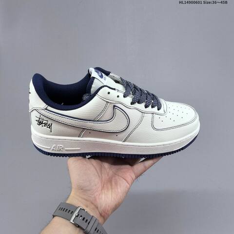 Nike Air Force 1 Low Stussy Off White Navy Black EU 36-45 Sneaker - Unisex (BS-60019)